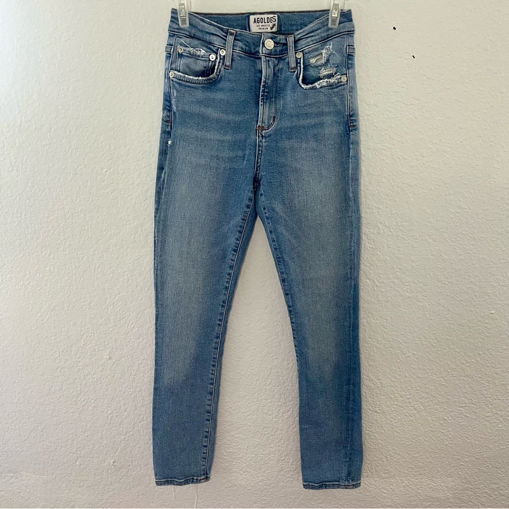 AGOLDE Sophie High Rise Distressed Skinny Jeans Size 24